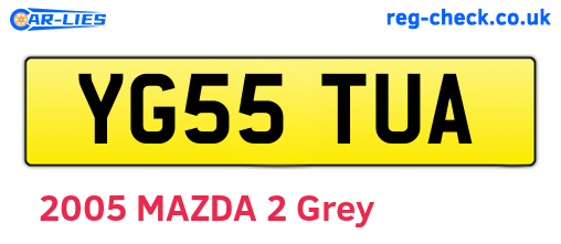 YG55TUA are the vehicle registration plates.
