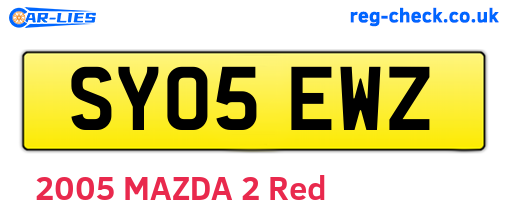 SY05EWZ are the vehicle registration plates.