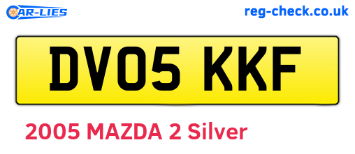 DV05KKF are the vehicle registration plates.