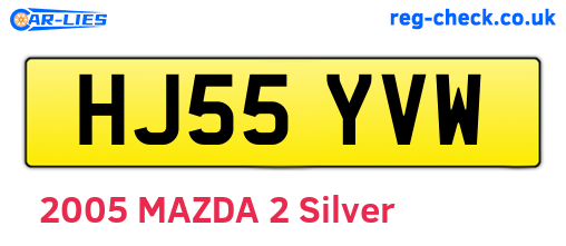 HJ55YVW are the vehicle registration plates.