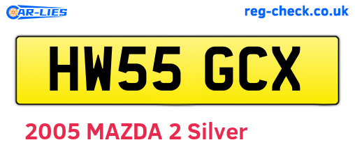 HW55GCX are the vehicle registration plates.