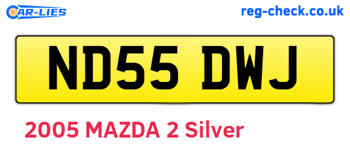 ND55DWJ are the vehicle registration plates.