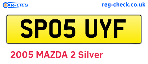 SP05UYF are the vehicle registration plates.