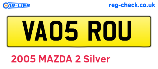 VA05ROU are the vehicle registration plates.