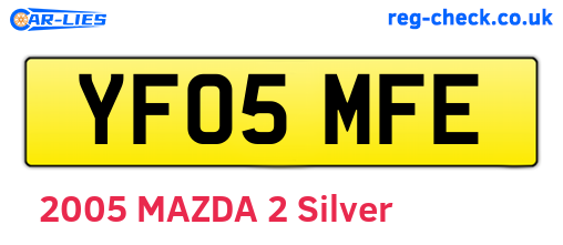 YF05MFE are the vehicle registration plates.