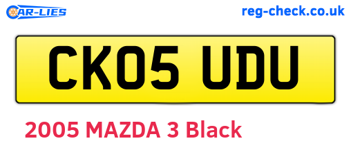 CK05UDU are the vehicle registration plates.
