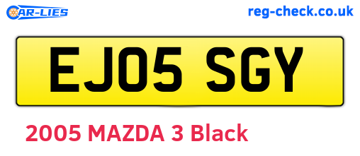 EJ05SGY are the vehicle registration plates.