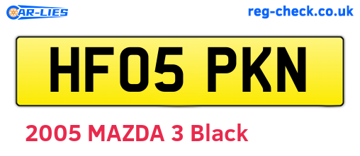 HF05PKN are the vehicle registration plates.