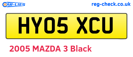 HY05XCU are the vehicle registration plates.
