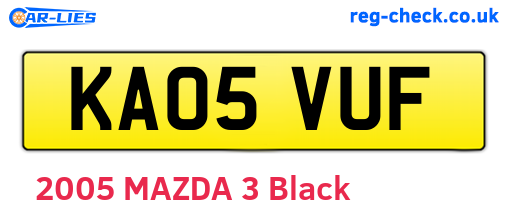 KA05VUF are the vehicle registration plates.