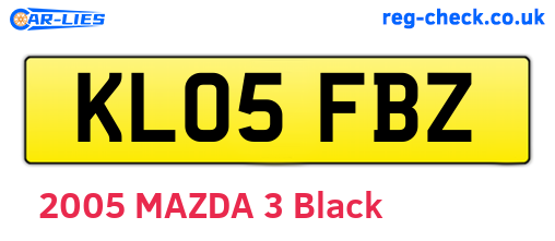 KL05FBZ are the vehicle registration plates.