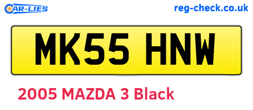 MK55HNW are the vehicle registration plates.