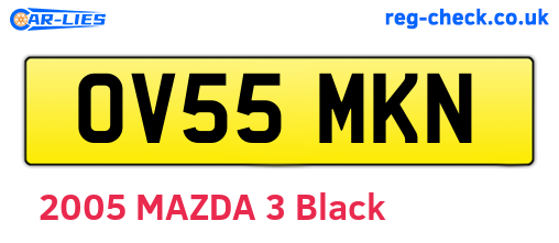 OV55MKN are the vehicle registration plates.