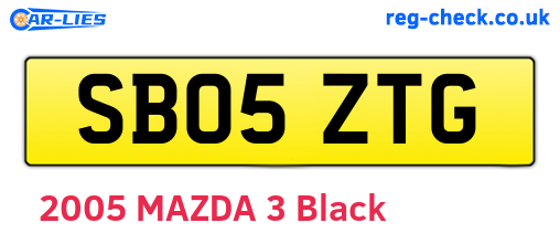SB05ZTG are the vehicle registration plates.