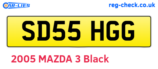 SD55HGG are the vehicle registration plates.
