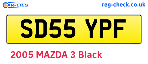 SD55YPF are the vehicle registration plates.