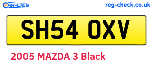 SH54OXV are the vehicle registration plates.