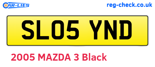 SL05YND are the vehicle registration plates.