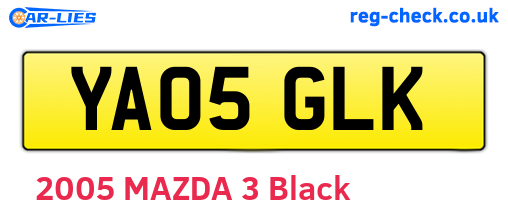 YA05GLK are the vehicle registration plates.