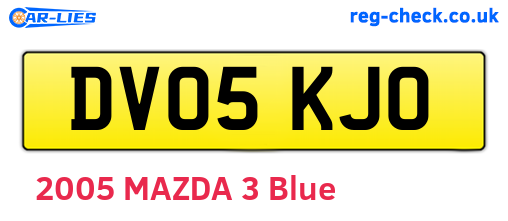 DV05KJO are the vehicle registration plates.
