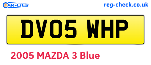 DV05WHP are the vehicle registration plates.