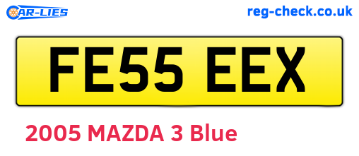 FE55EEX are the vehicle registration plates.