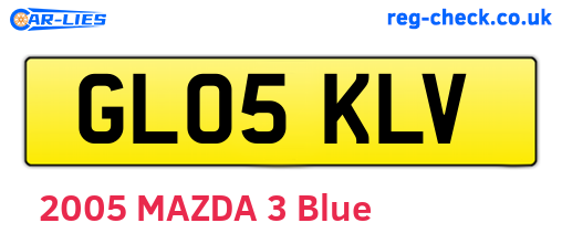 GL05KLV are the vehicle registration plates.