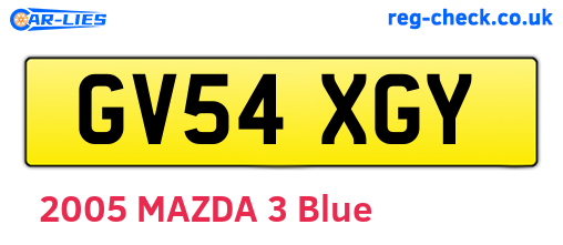 GV54XGY are the vehicle registration plates.