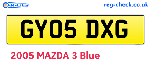 GY05DXG are the vehicle registration plates.