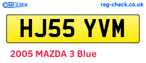 HJ55YVM are the vehicle registration plates.
