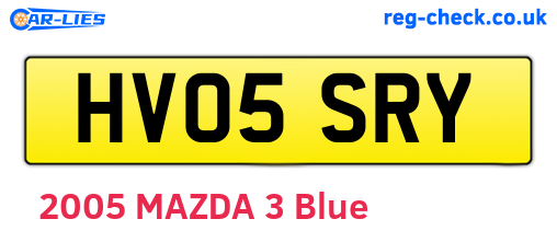 HV05SRY are the vehicle registration plates.