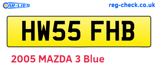 HW55FHB are the vehicle registration plates.