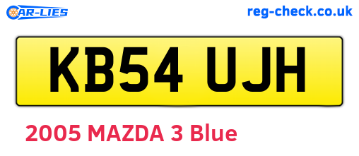 KB54UJH are the vehicle registration plates.