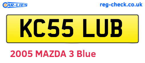 KC55LUB are the vehicle registration plates.
