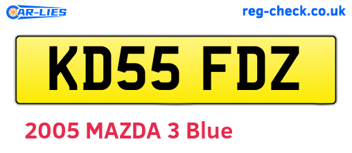 KD55FDZ are the vehicle registration plates.