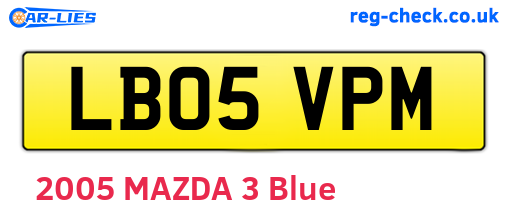 LB05VPM are the vehicle registration plates.