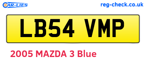 LB54VMP are the vehicle registration plates.