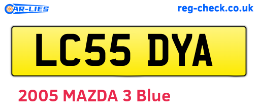 LC55DYA are the vehicle registration plates.