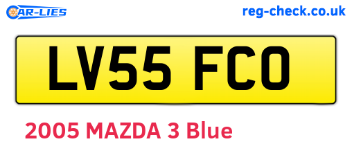 LV55FCO are the vehicle registration plates.