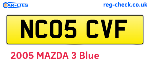 NC05CVF are the vehicle registration plates.
