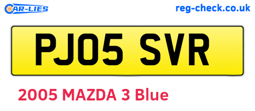 PJ05SVR are the vehicle registration plates.