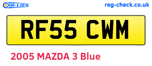 RF55CWM are the vehicle registration plates.