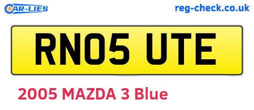 RN05UTE are the vehicle registration plates.