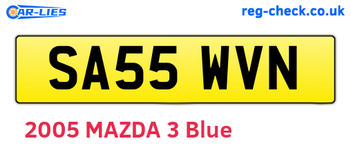 SA55WVN are the vehicle registration plates.