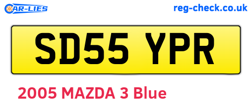 SD55YPR are the vehicle registration plates.