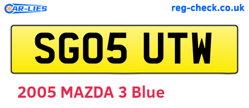 SG05UTW are the vehicle registration plates.
