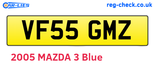 VF55GMZ are the vehicle registration plates.