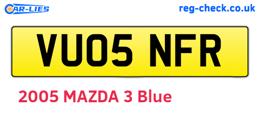 VU05NFR are the vehicle registration plates.