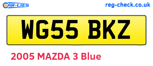 WG55BKZ are the vehicle registration plates.