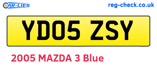 YD05ZSY are the vehicle registration plates.